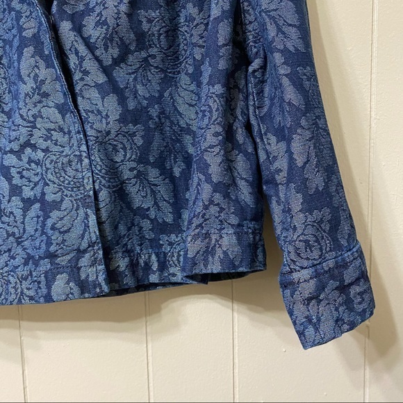 Venezia 14/16 Blue Floral Denim Snap Button Jacket - Picture 9 of 11